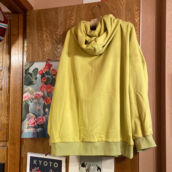 NAP Oversized hoodie jacket in bright spring green. - Picture 3 of 8